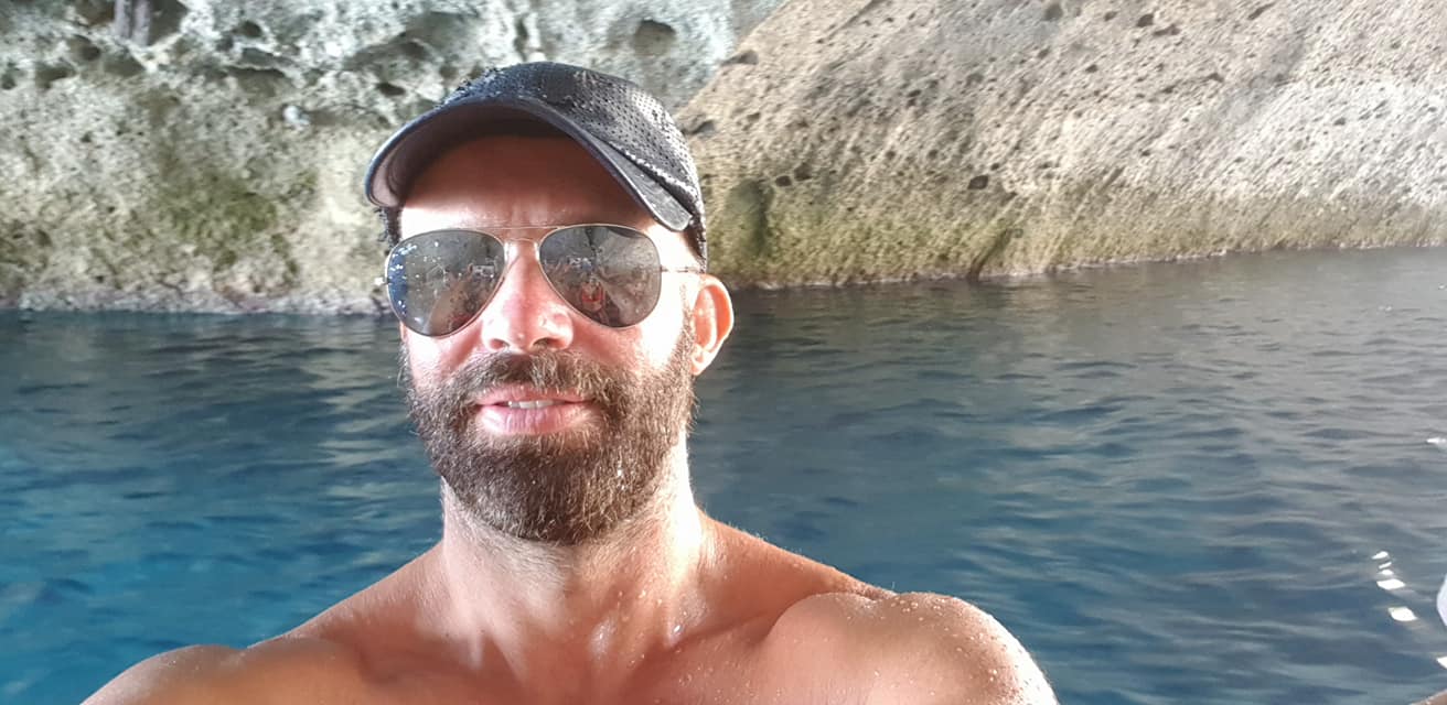 Yannis Divramis, founder of Greece Ville, at Kleftiko on Milos