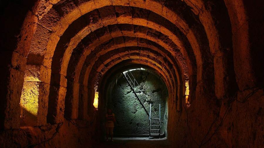 The arched stone underground hall of the Necromanteion near the Acheron, a stop on an Acheron river tour