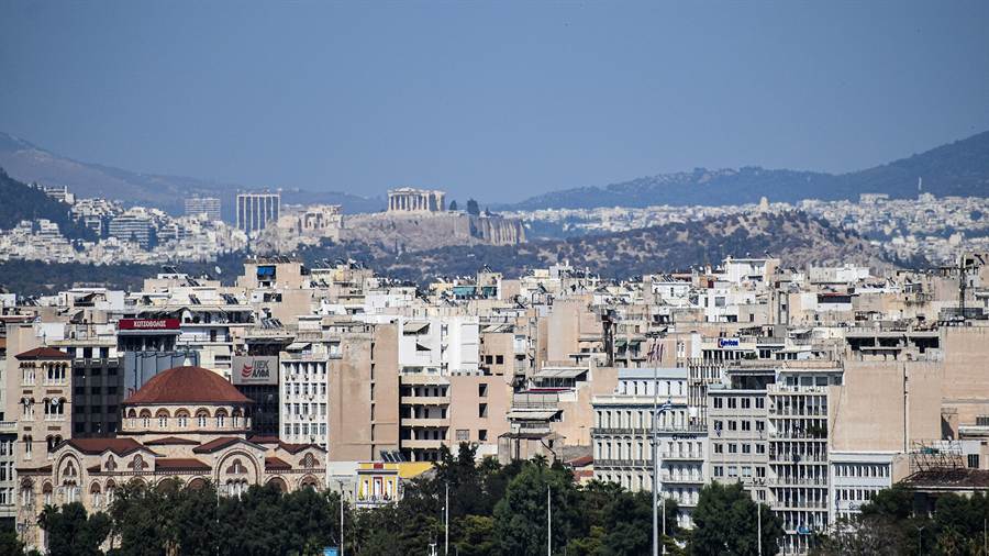 Piraeus with the Hagia Triada cathedral and the Parthenon behind, the start of Greece shore excursions
