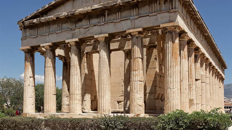 The Temple of Hephaestus in the Ancient Agora of Athens, one of the sites behind Greek archaeological site tickets