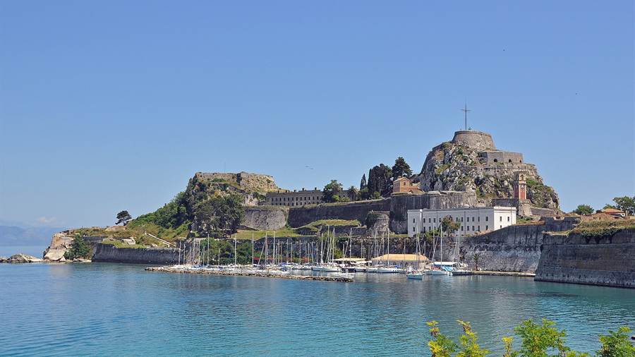 The Old Fortress of Corfu above the harbour, a landmark of Ionian Islands tours